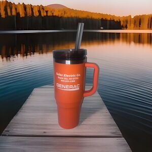 Generac -Solar Electric Co. Orange insuated-32  Drink Tumbler New*